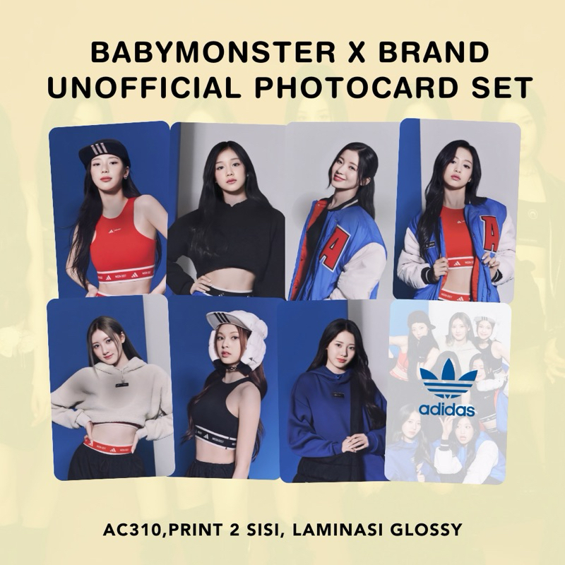 [ชุด] Babymonster X DAZED KOREA VIVI MAGAZINE CHAUMET VOGUE PEPSI CNP LAB ADIDAS PEPS1 Unofficial Photocard Set Ahyeon Ruka Asa Pharam Rora Baby Monster Baemon