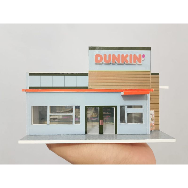 DIORAMA / MINIATURE DUNKIN DONUTS กระดาน PVC FULL 3MM