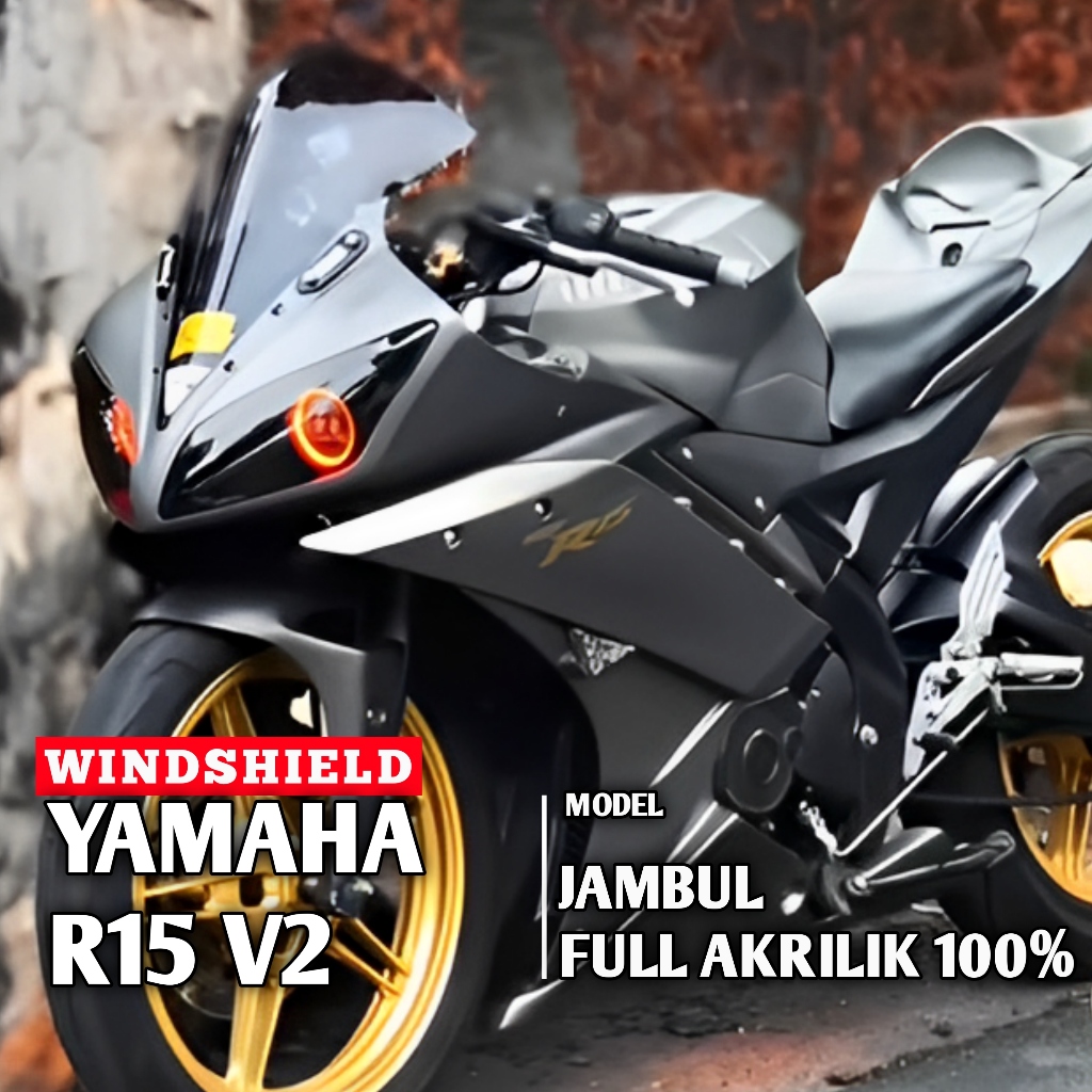 WINDSHIELD R15 VISOR 15 V2 รุ่น JAMBUL VISOR YAMAHA R15 V2 STANDARD JENONG WV55
