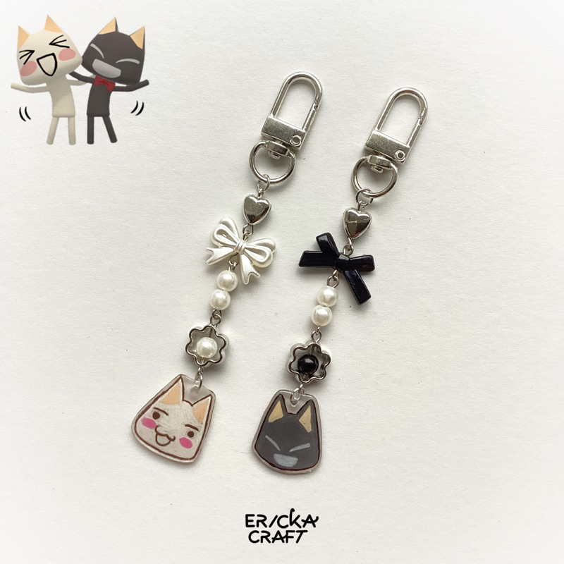 พวงกุญแจ CAT TORO INOUE KURO KAWAII AESTHETIC PAPER SHRINK CHARM BY ERICKA CRAFT