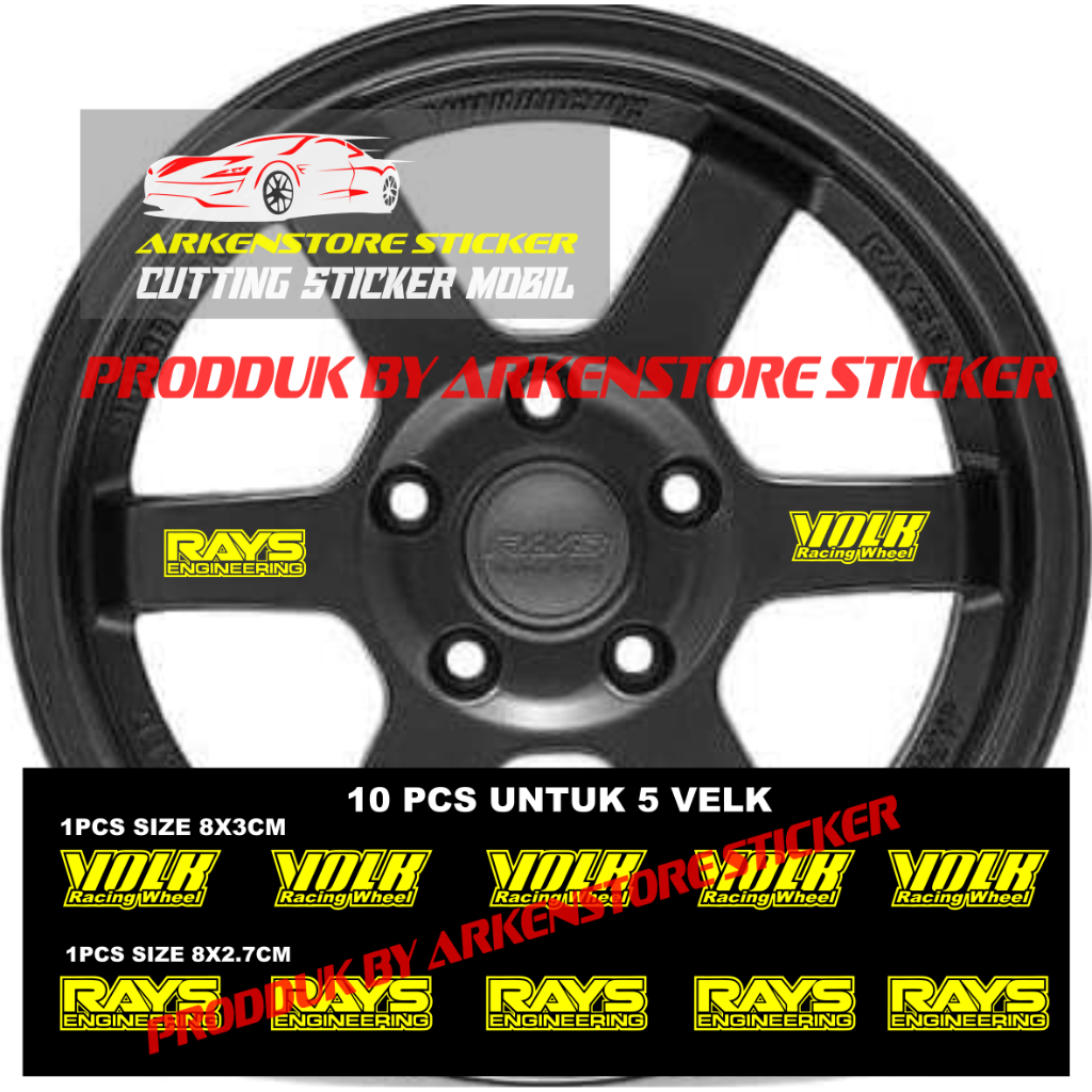 สติกเกอร์ตัด CHOOSE VOLK RACING RAYS วิศวกรรมสติกเกอร์ VELK RAYS 1 ชุด 10 ชิ้น/5 VELK