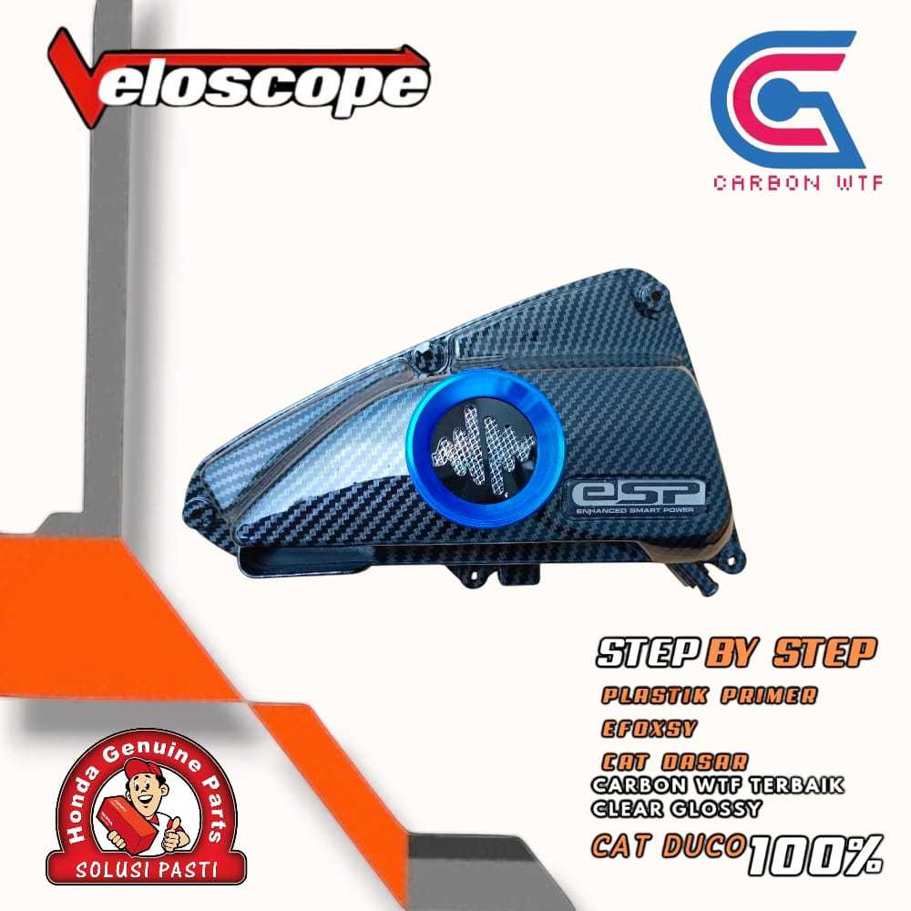 VELOSCOPE ต้นฉบับ VELOCITY DETAK 5 คาร์บอน WTF HONDA BEAT CBS ฝาครอบกล่องกรอง air sub Assy GENIO Bea