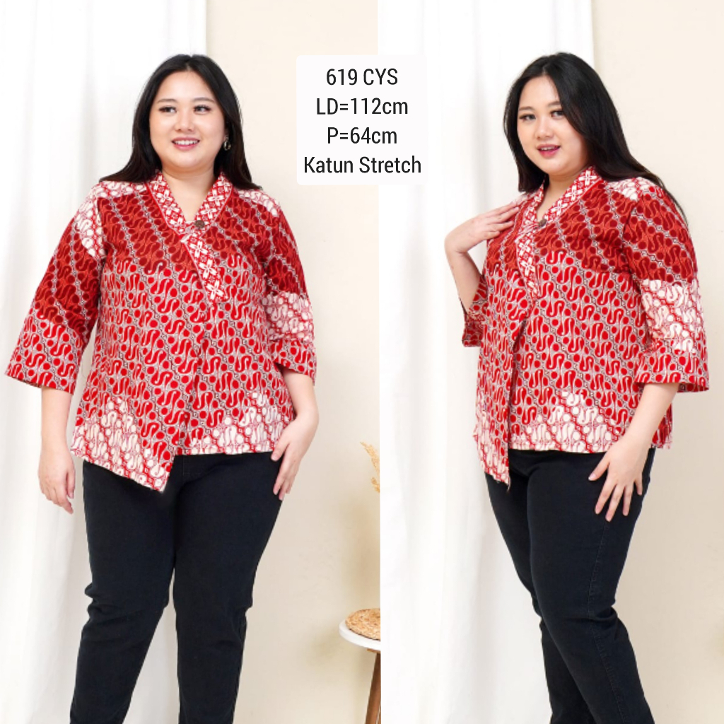 Bigsize NANA BATIK JUMBO MODERN BLOUSE XL 619 เสื้อผ้าสํานักงานของผู้หญิง FASHION GIRLS