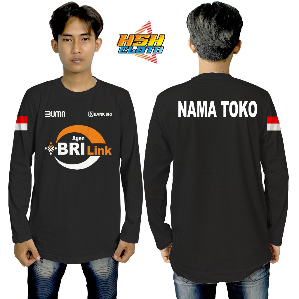 Brilink Agent เสื้อยืดแขนยาวรุ่นพิเศษฟรีบริษัท Store NAME Cotton Combed 30s NC DTF หน้าจอการพิมพ์ HS