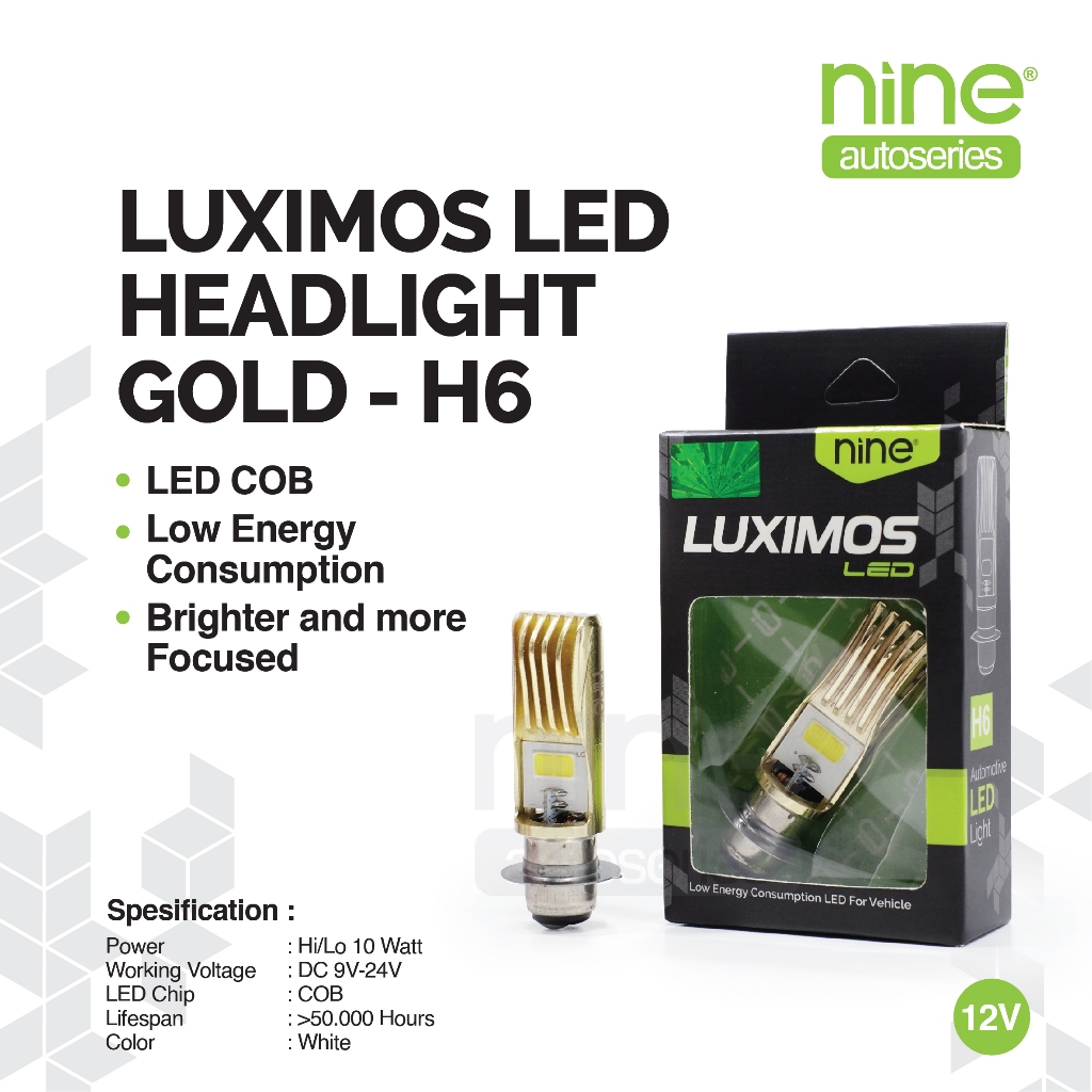LUXIMOS H6 T19 P15D ไฟหน้าสําหรับสกู๊ตเตอร์อัตโนมัติ, Beat, Supra, Mio, คาร์บูเรเตอร์, AC, DC, LG2 -