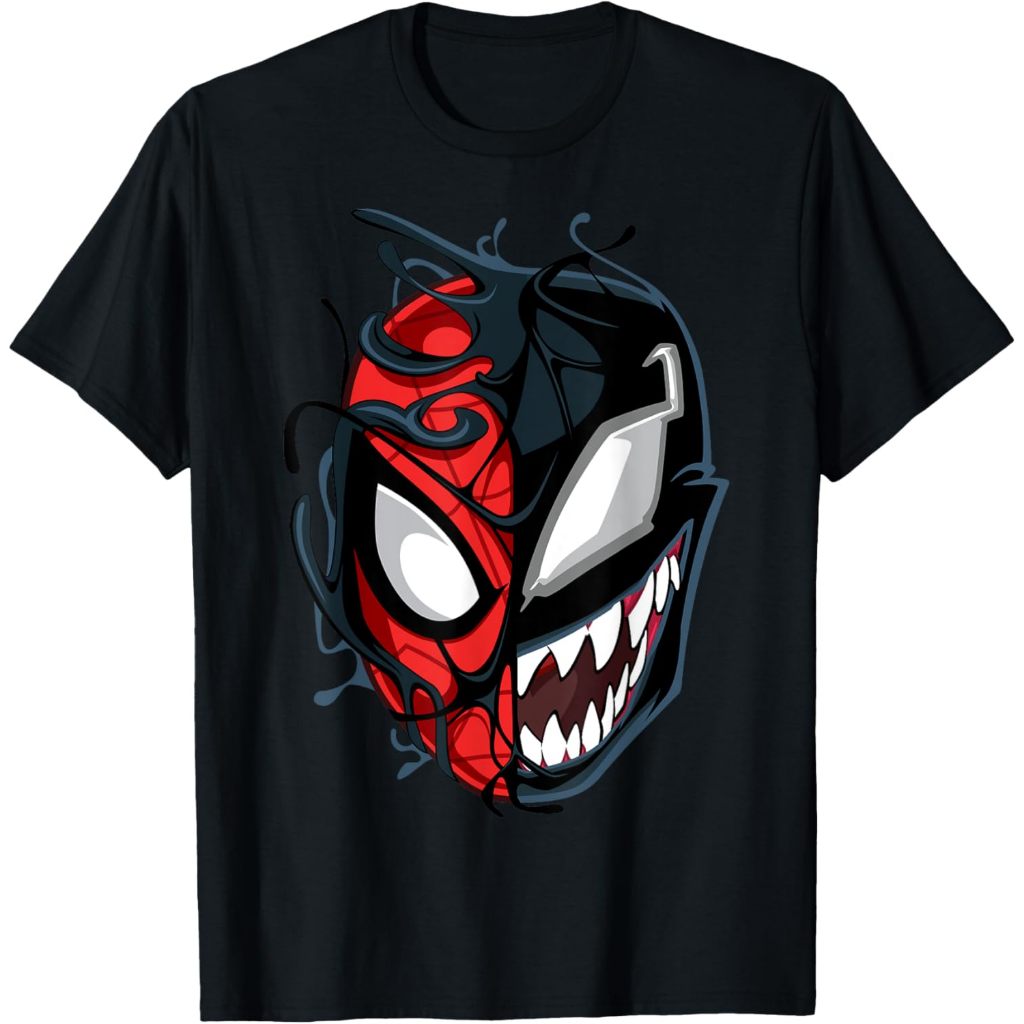 เสื้อยืดผู้ใหญ่ Marvel Spider-Man Maximum Venom Spider-Man เสื้อยืดหน้าใหญ่