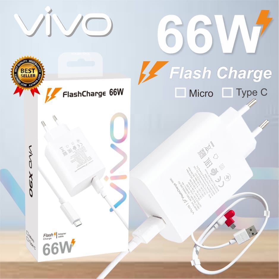 TC CASHAN VIVO 66Watt / 66W Power Head Shell Adapter TRAVEL CHARGER ORI 100% Vivo X90 66WATT POWER A