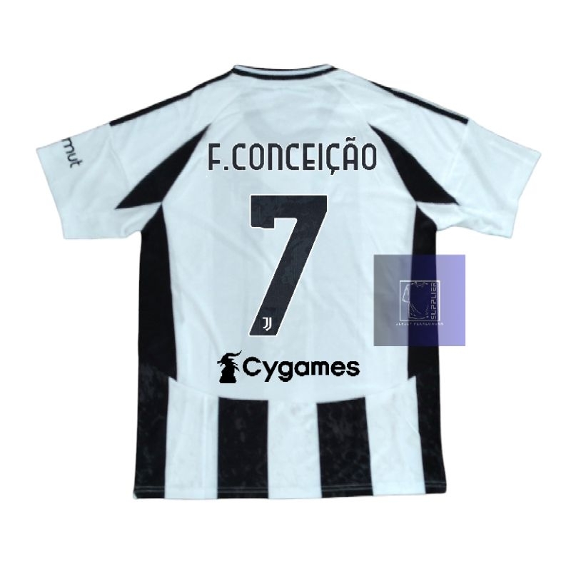 JUVENTUS HOME FOOTBALL JERSEY 2024 2025 FULL SPONSOR & NAMESET