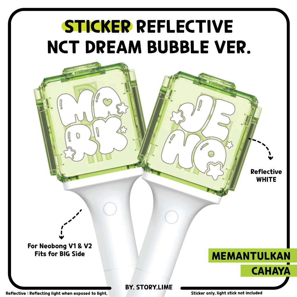 สติ๊กเกอร์ Deco ฟองสะท้อนแสง NCT DREAM Kpop Decal สําหรับ NEOBONG/ Lighstick/ Phonecase/ Laptop/ Notebook By. เรื่องราว.ไลม์