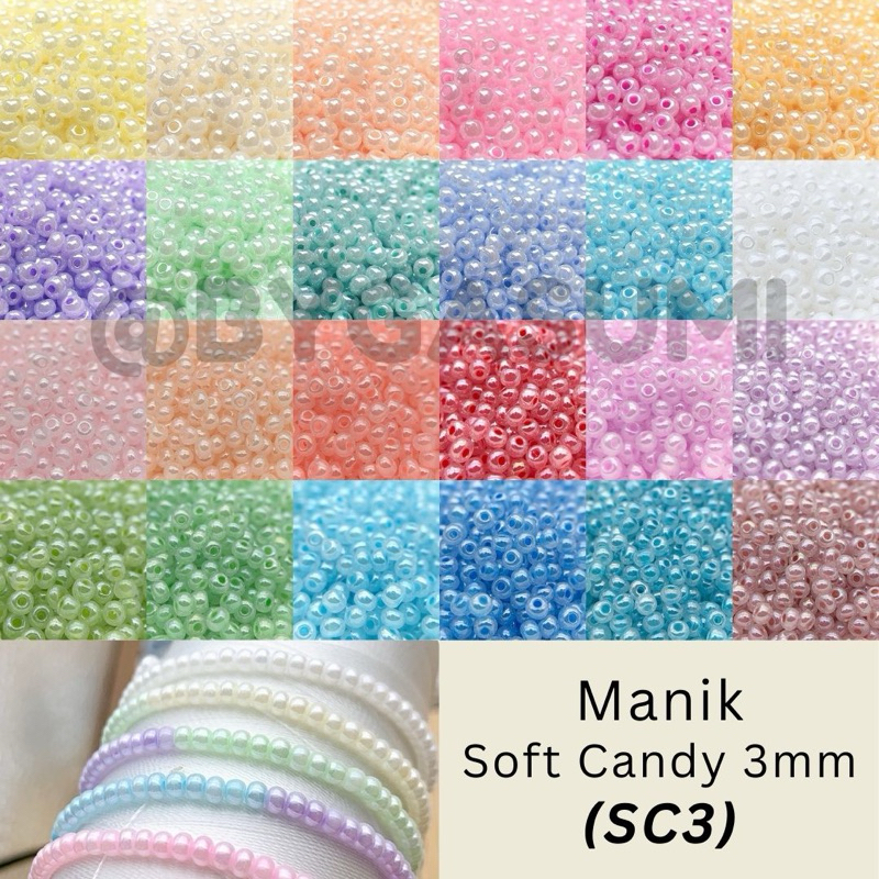 (SC3) 10 & 50 กรัมพรีเมี่ยมลูกปัดขนาด 3 มม.8/0 นุ่ม Candy กึ่งโปร่งใสแก้วลูกปัด Pastel Glossy รอบทรา