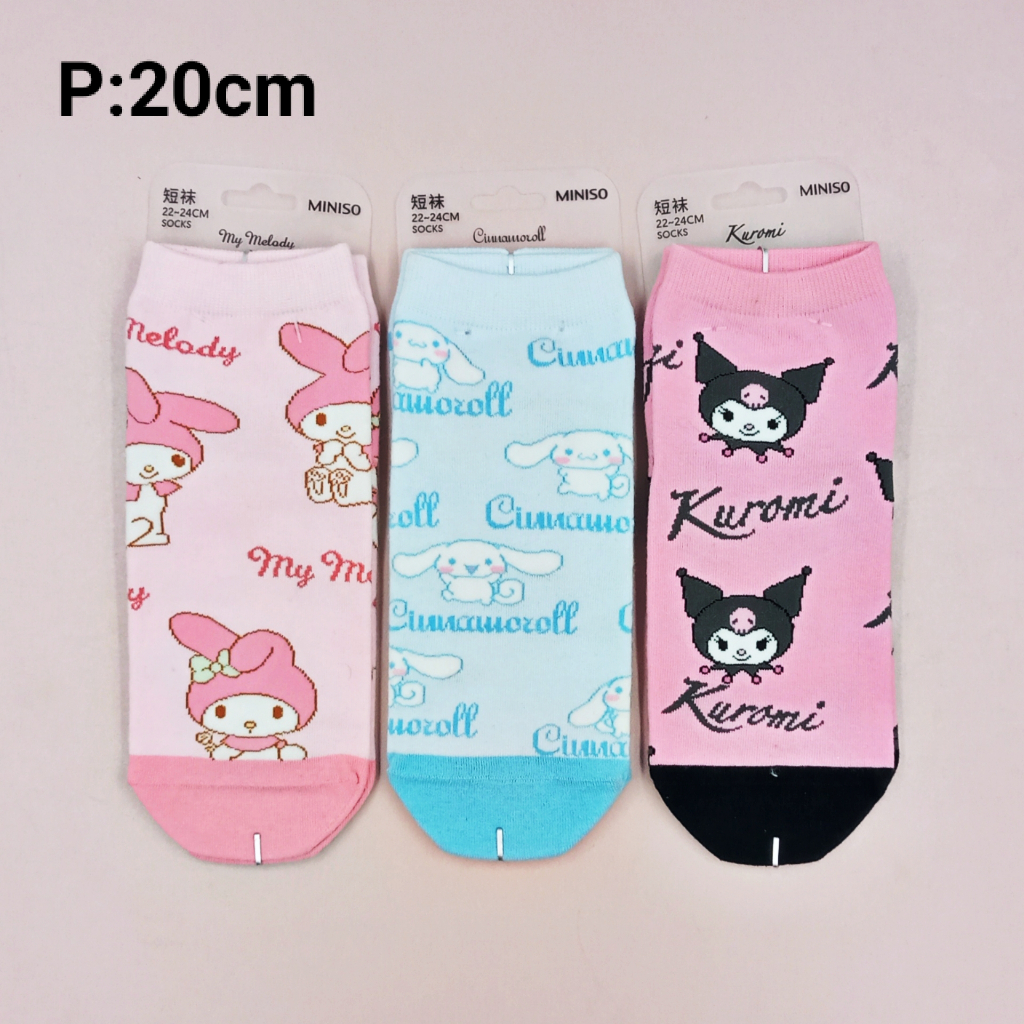 MINISO CHARACTER SOCKS |MINISO ถุงเท้า KUROMI |MINISO CINNAMOROLL SOCKS |MINISO ถุงเท้า MELODY