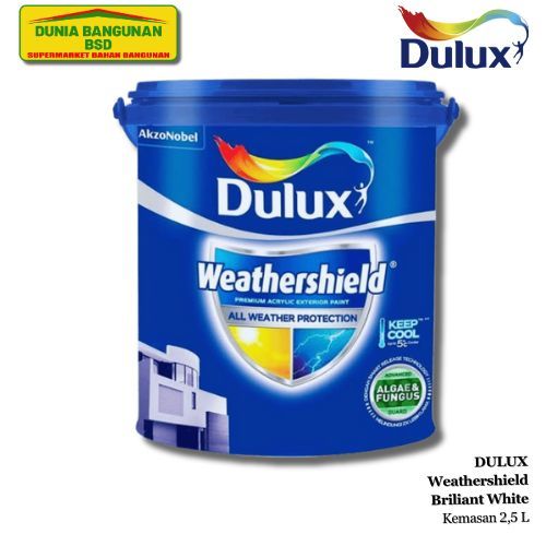 DULUX WEATHERSHIELD Brilliant White External Wall Paint 2.5 ลิตร