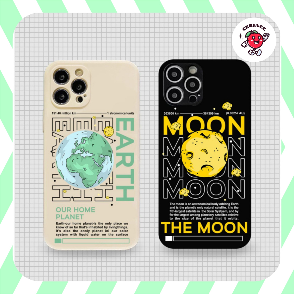ใหม่! PRINTING LENS PROTECTOR Our Home Planet & The Moon case Samsung A01 core a02 a02s a03 core a03