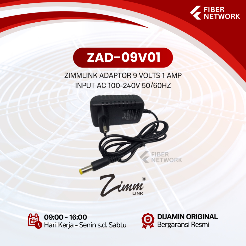 ZIMMLINK ZAD 09V01 9 VOLTS 1 CAMPERE ADAPTER