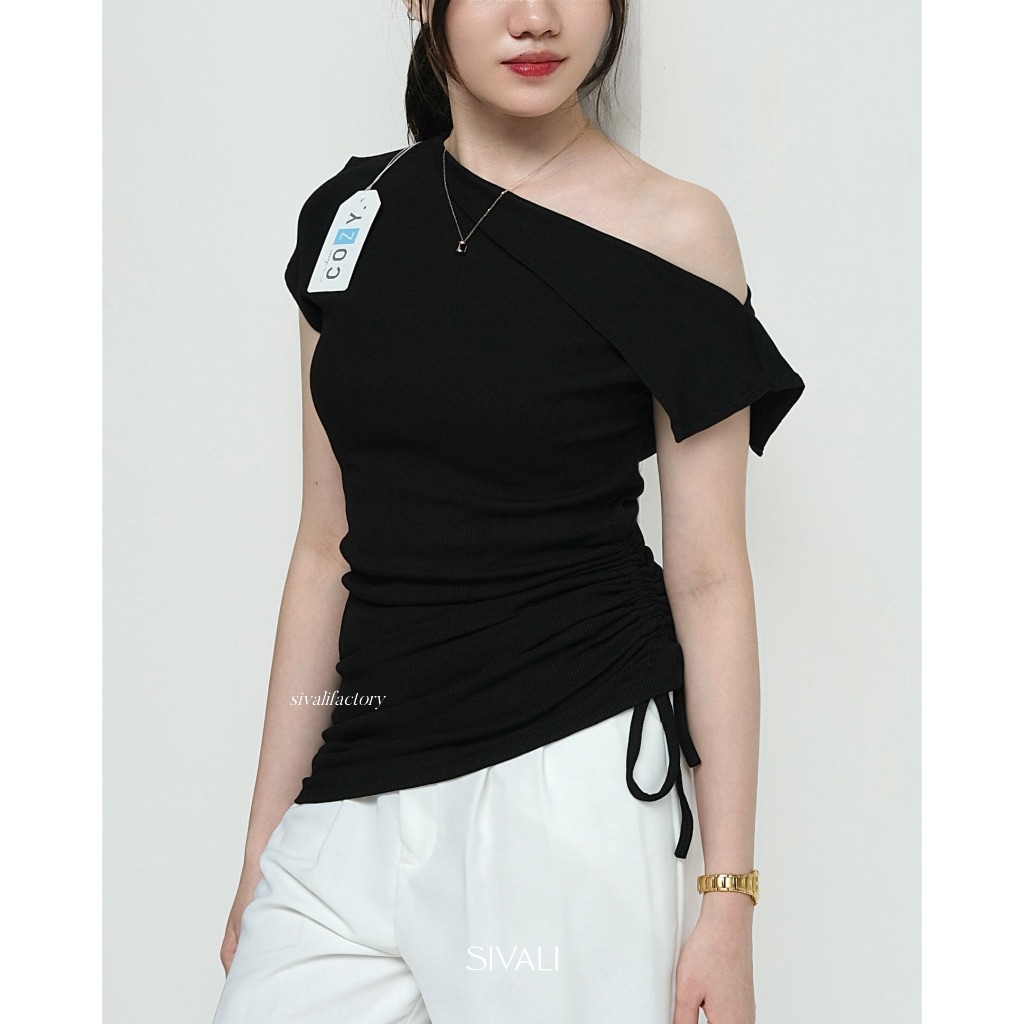 SIVALI Belle Off Shoulder Top - Casual Look เสื้อถักเกาหลี - เสื้อสตรี