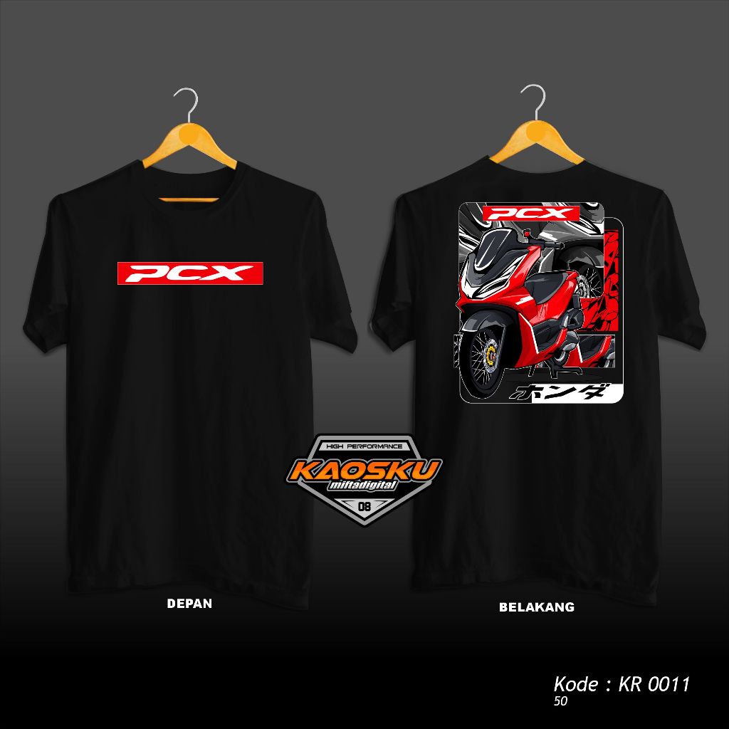 เสื้อยืด PCX เสื้อยืดรถแข่งการออกแบบธีม PCX