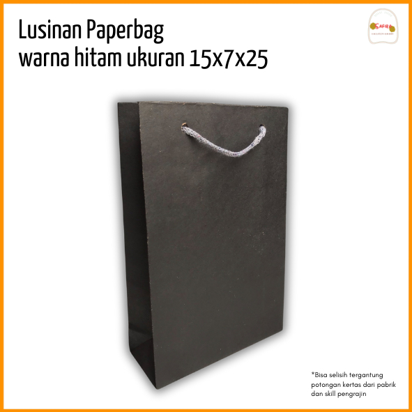 Hitam [DOZEN] PAPERBAG WAFER AND DRINK PLAIN BLACK UK 15  25/ถุงกระดาษ WAFER PAPER TEA PUCUK PAPER B