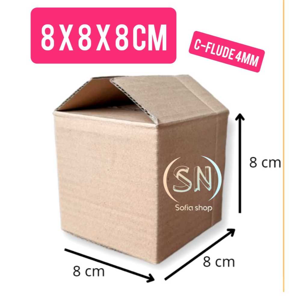 C-FLUDE 4MM PACKING CARDBOARD 8x8x8cm / ONLINE SHOP PACKING CARDBOARD 8 x 8 x 8 CM