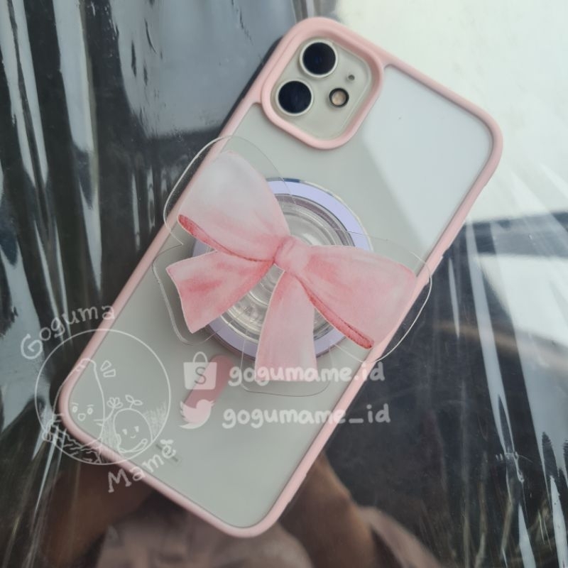 GORGUMAME ☆ Magsafe Phone Holder Magnetic Acrylic Ribbon Coquette Aesthetic Pink iPhone Accessories