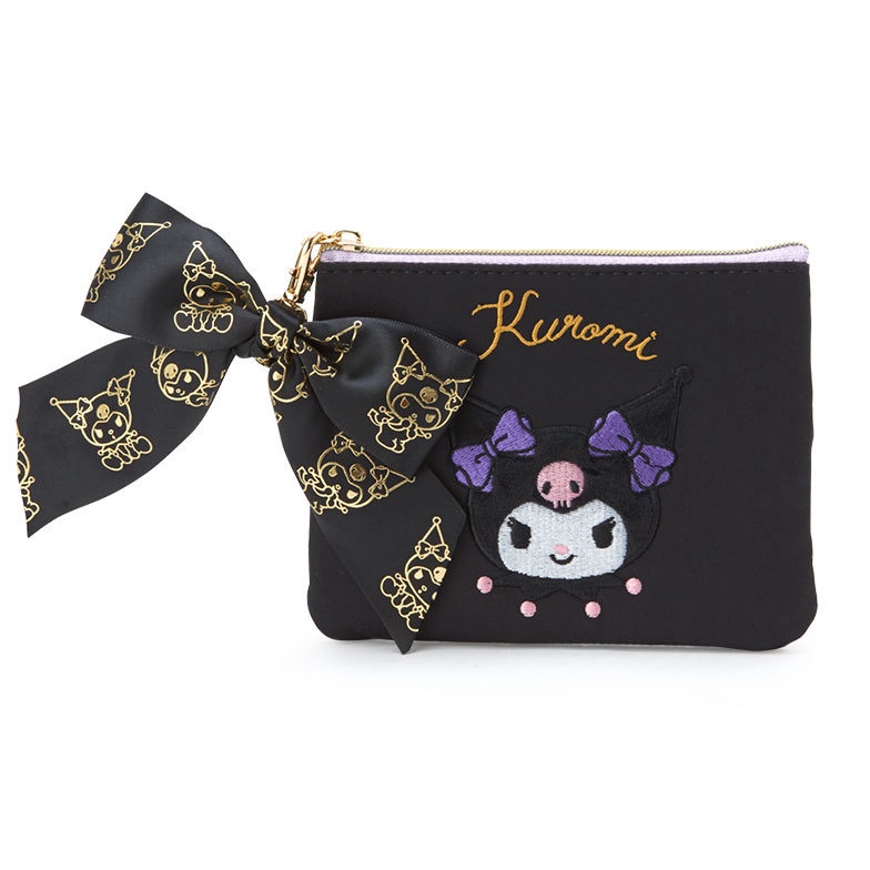 CODE Q88S POUCH กระเป๋าสตางค์ริบบิ้นสีดําล้วน koriumi
