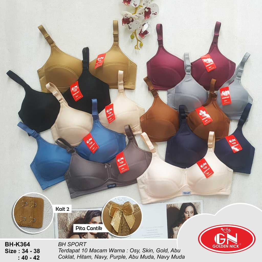 SLN - GOLDEN NICK WIRELESS SPORT BRA / THIN FOAM BRA GN-K364