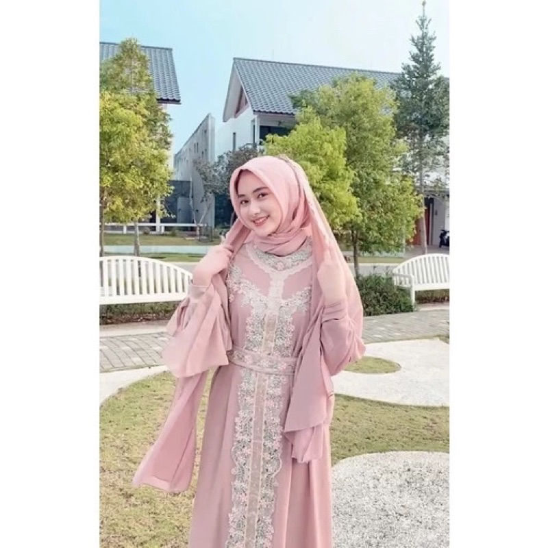 Amberly Kaftan คําเชิญผู้หญิง Kaftan + ฟรีด้านใน เข็มขัด & Pashmina