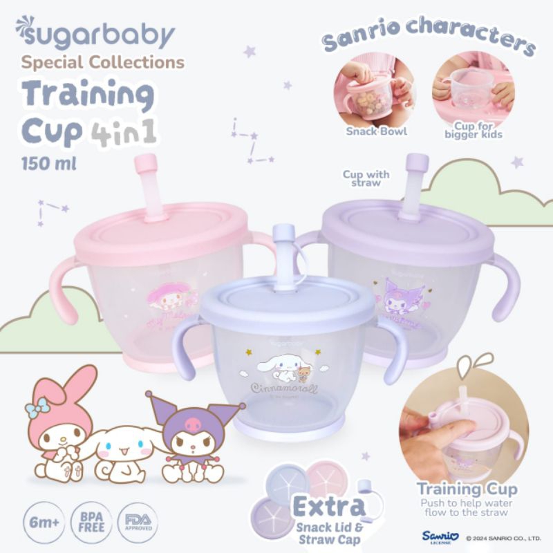 [D] SUGARBABY SPECIAL COLLECTION SANRIO Training Cup 4in1 150ml / แก้วน้ําเด็ก / ภาชนะใส่ขนม