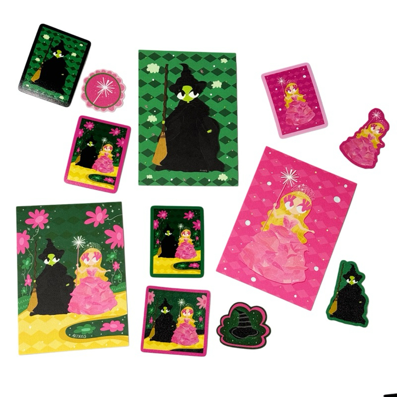 Wicked Merch Fanart Collection โดย Alixos Art Print UV Glitter Sticker Art Prints