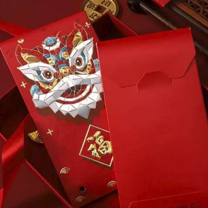 MERAH Angpao Barongsai Record Can Record Voice Hongpao Chinese New Year Angpao CNY Red Envelope