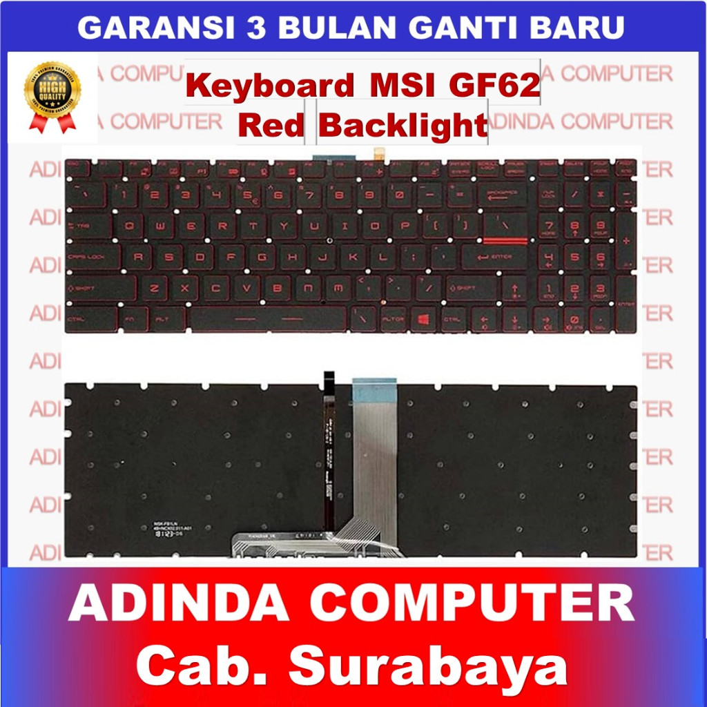 MSI GF62 GF65 GF75 GL63 GL65 GL73 GL75 GP63 GP65 GP73 GP75 สีแดงสีขาว RGB Backlight Backlit คีย์บอร์