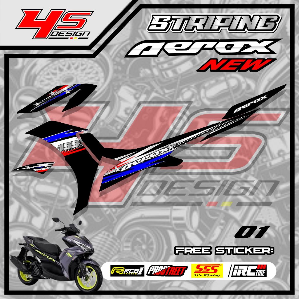 04 สติ๊กเกอร์ STRIPING AEROX NEW 155 - สติ๊กเกอร์ STRIPING AEROX NEW 155 COOL