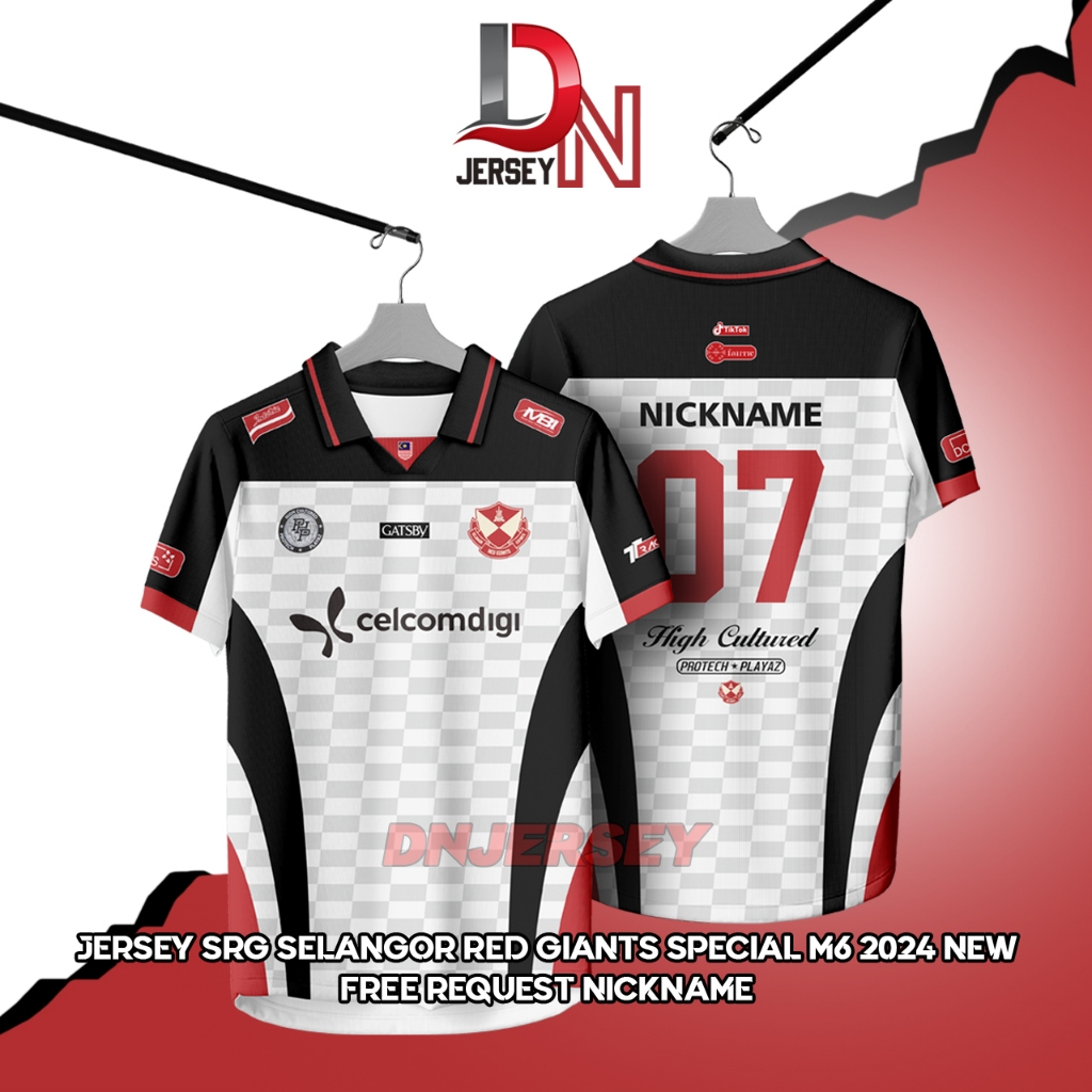 SRG SELANGOR RED GIANTS SPECIAL M6 NEW 2024 JERSEY (ฟรีชื่อฉายที่กําหนดเอง)