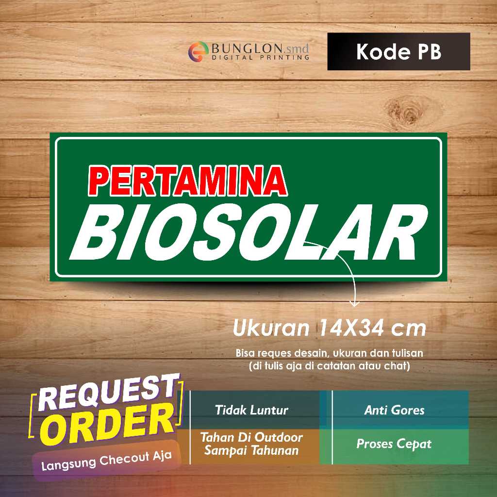 HIJAU PERTAINA BIO SOLAR STICKER + สีเขียว PB รหัสลามิเนต