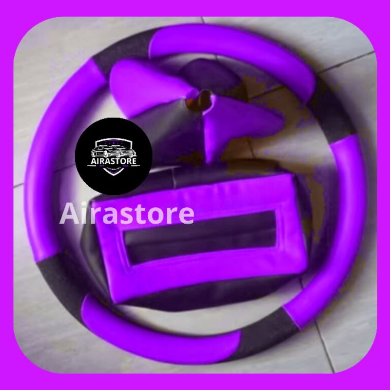 ที่หุ้มพวงมาลัย 3 IN 1 ครบชุด ทิชชู่ห่อ หุ้มเกียร์ Minibus Avanza, Xenia, Livina, Pajero, Agya, Ayla