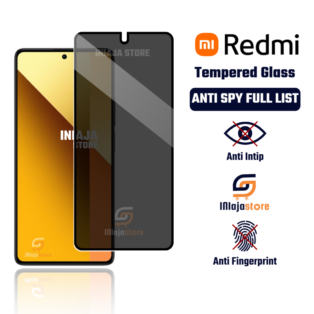 LAYAR กระจกนิรภัย Anti Spy เต็มรูปแบบ Redmi หมายเหตุ 15 Pro 5G 14 5G 13 13 5G 13 Pro 13 Pro 5G 12 4G