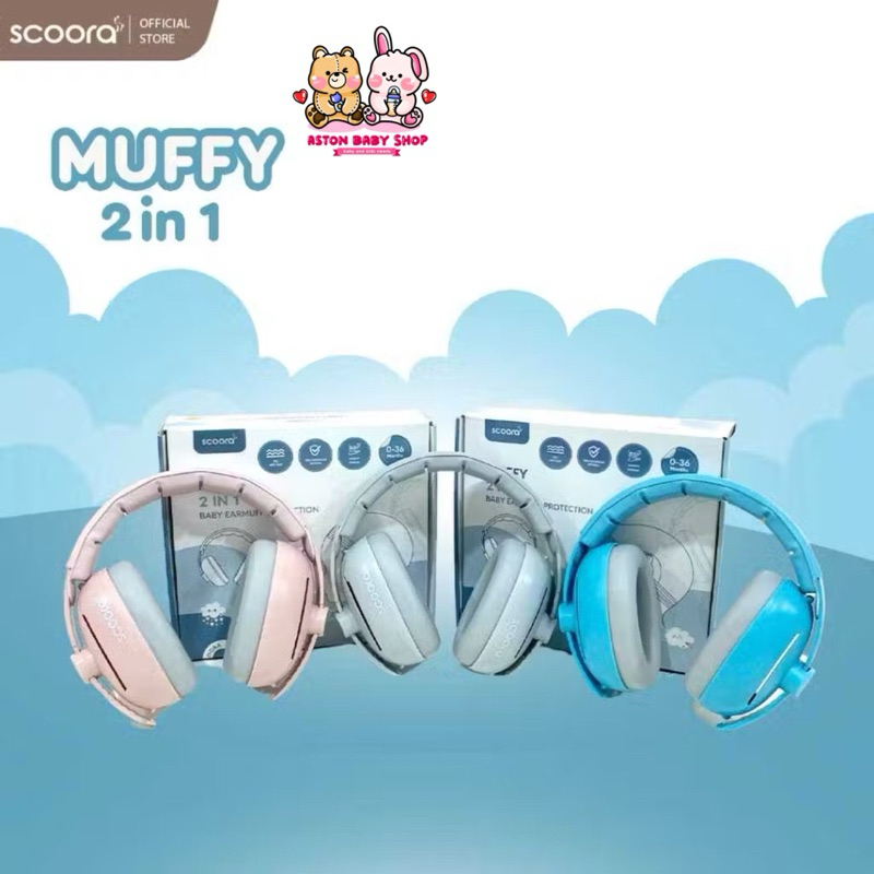 Scoora Muffy 2in1 Muffy Baby Earmuff 0-4 ปีป้องกันการได้ยิน