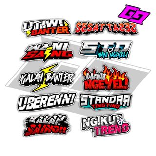STIKER PACK ISI 10PCS WANI SAING UBERENN STD STANDAR TINGTING