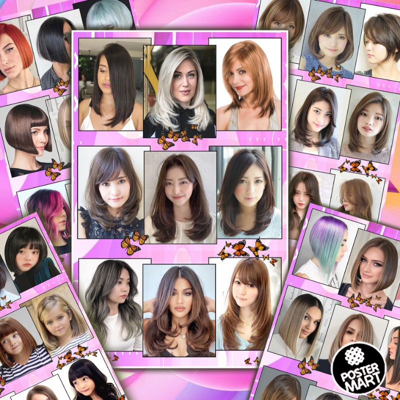 โปสเตอร์ทรงผมผู้หญิงสีผมอุปกรณ์ร้านทําผม
