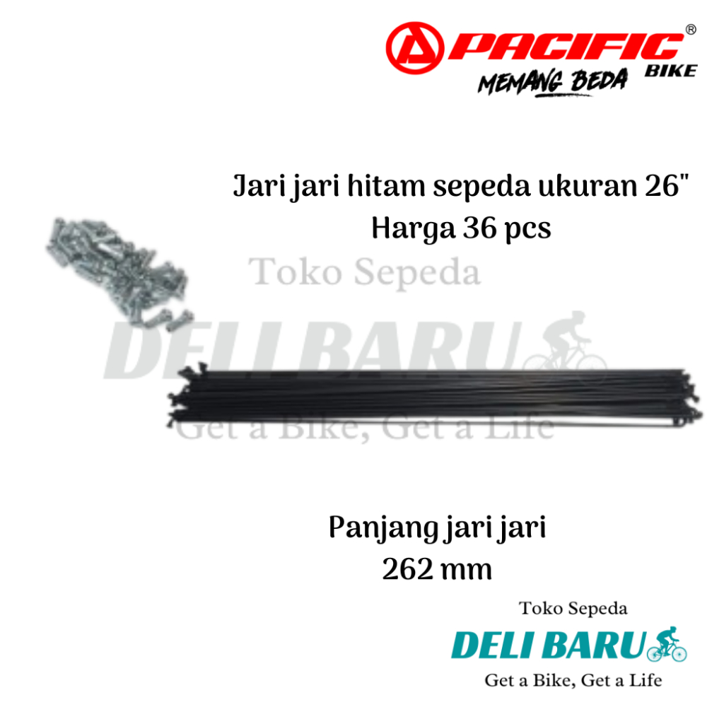 Hitam 26 ซี่ลวดสีดํา @36PCS ยาว 262 mm จักรยาน MTB