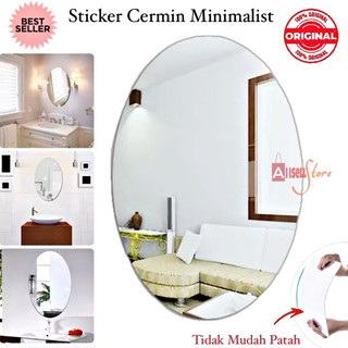 (BISA COD) PROMO Sticker Cermin Kaca Dinding Aesthetic Tempel Minimalis Free Lem Sticker TERMURAH