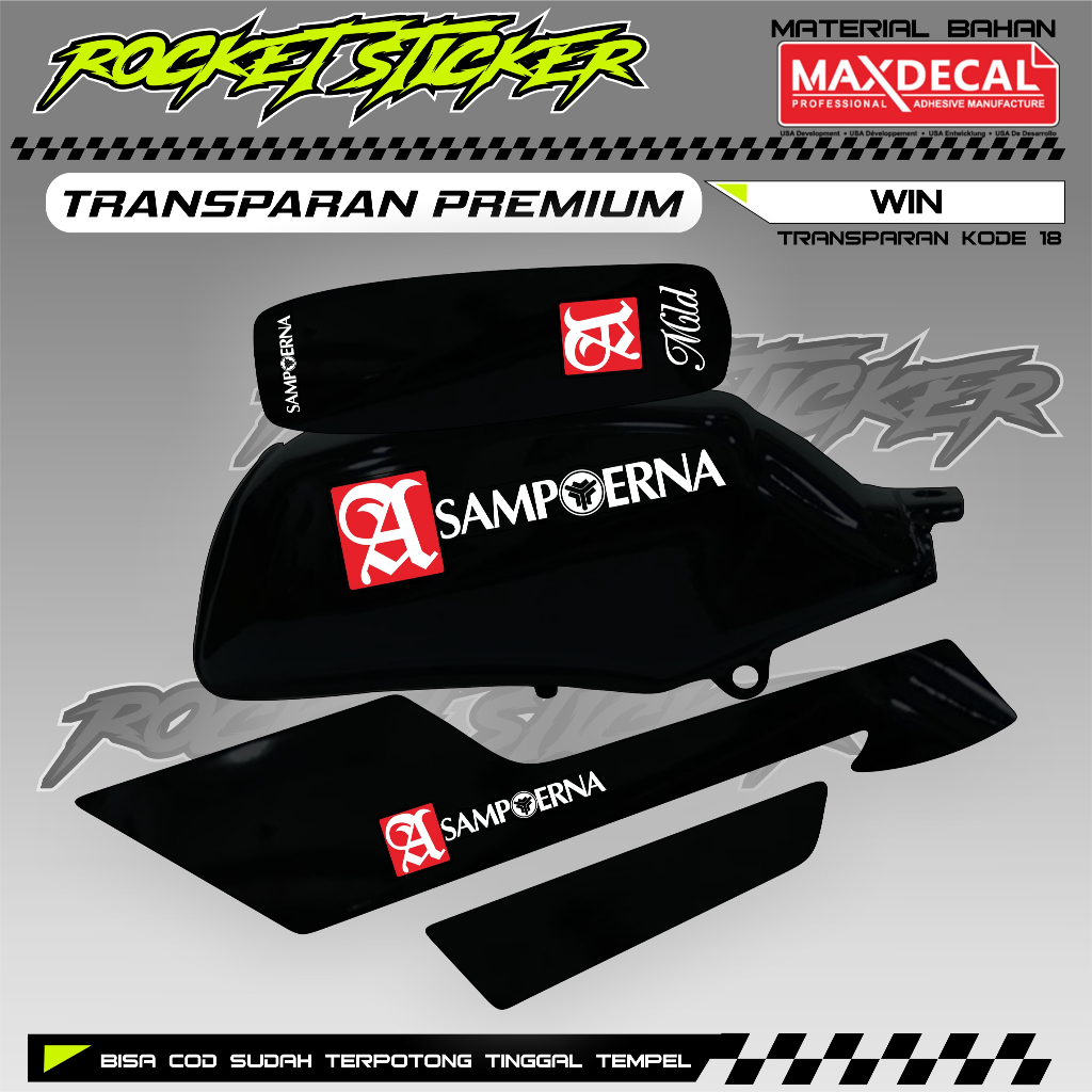 WIN Striping WIN สติกเกอร์ Variation WIN UV TRANSPARENT CODE 18 PREMIUM MAXDECAL MATERIAL