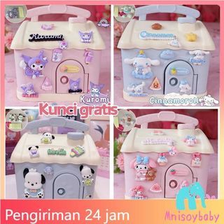 [Stiker Gratis] Upgrade Celengan Kuromi/Melodi/Anjing pacha/Cinnamoroll / Celengan Kartun Lucu Rumah Jamur Bentuk Koin Celengan Mainan untuk Anak-anak