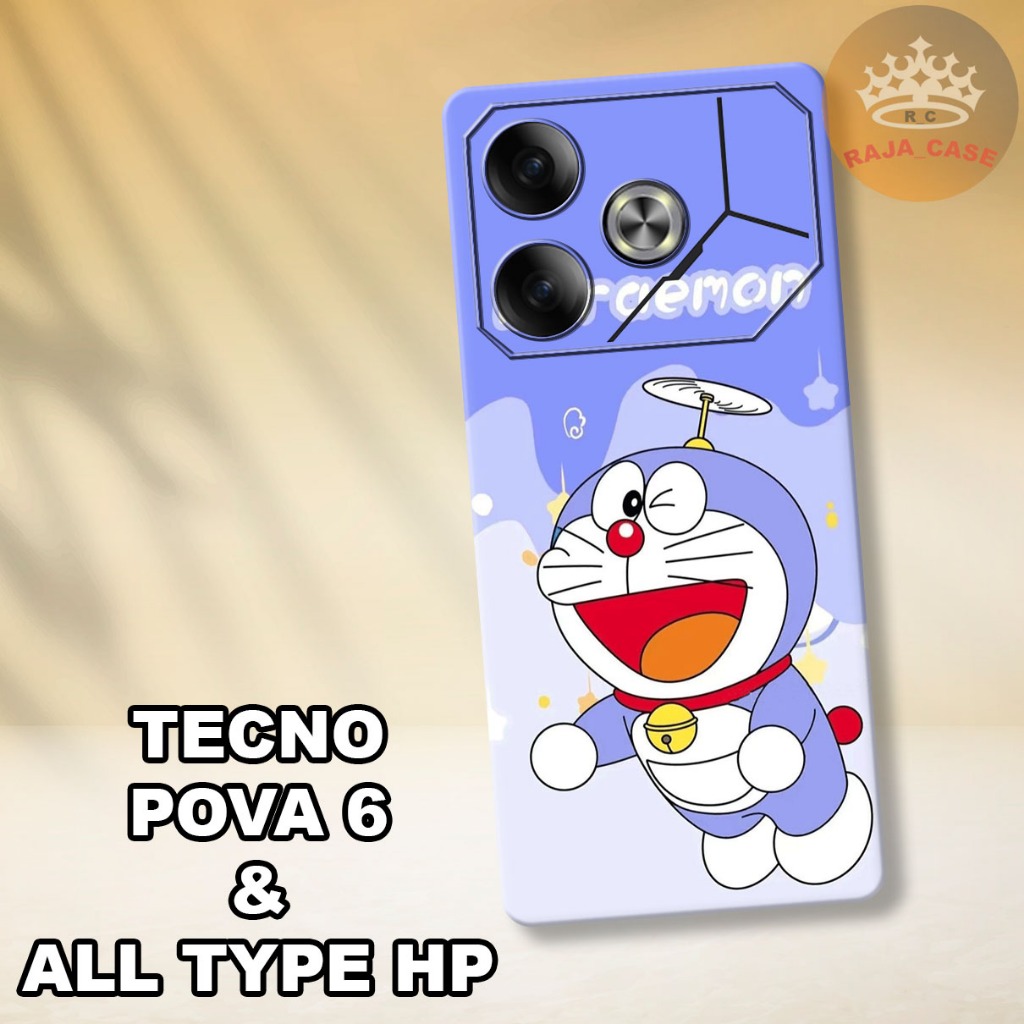 HP เคส Rc26 ล่าสุด Tecno Pova 6 2024 - วัสดุยางยืดหยุ่น - DORAEMON Motif - เคสเท่ๆ - โทรศัพท์มือถือท