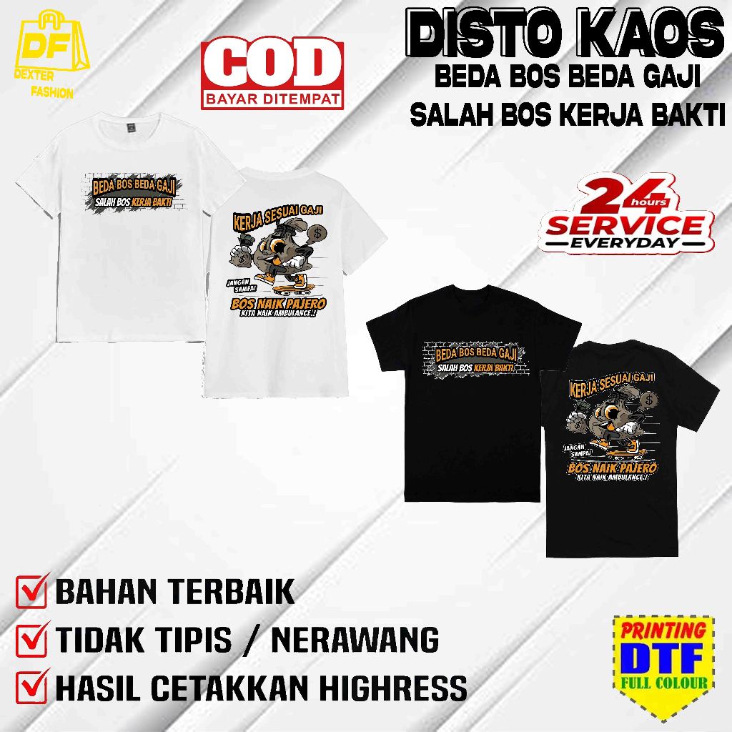 Duxter FASHION - KAOS BEDA BOS BEDA SALAH BOS WORK BAKTI - เสื้อยืด DISTRO - KAOS SATUAN - KAOS KEKA