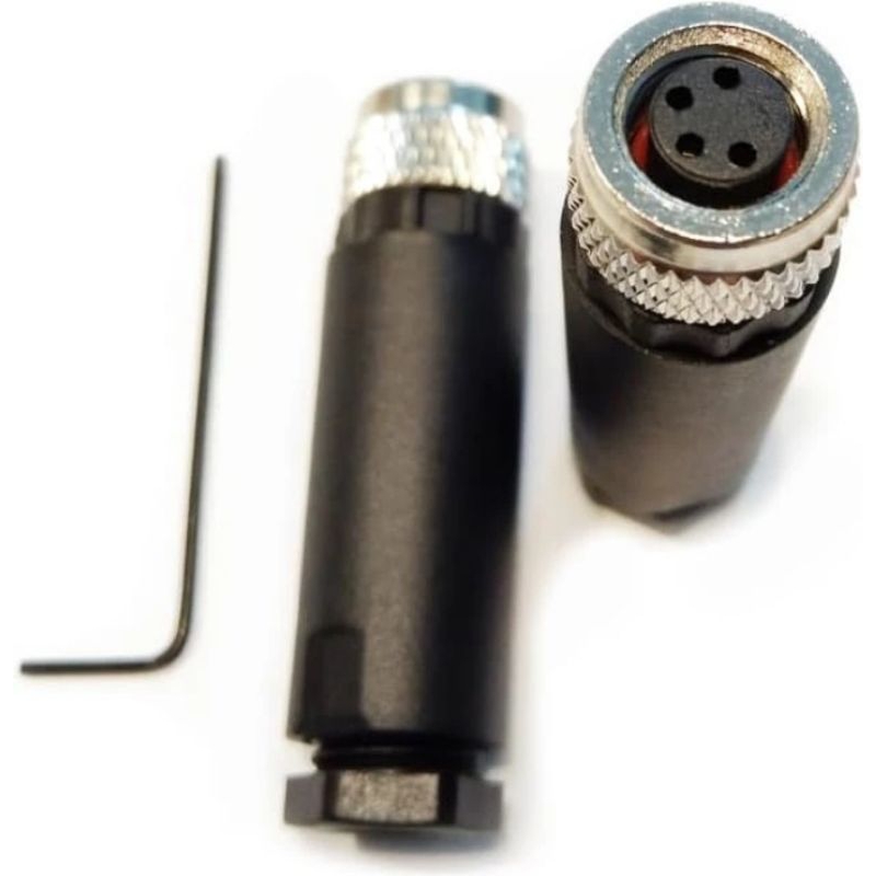M8 Connector 4 Pin Female Plug Straight Plastic Shell Screw Terminal A-Code