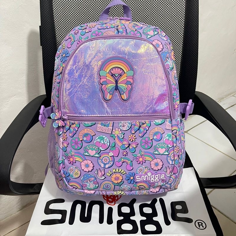 Smiggle NEW BUTTERFLY BACKPACK SDFREE พลาสติก SMIGGLE