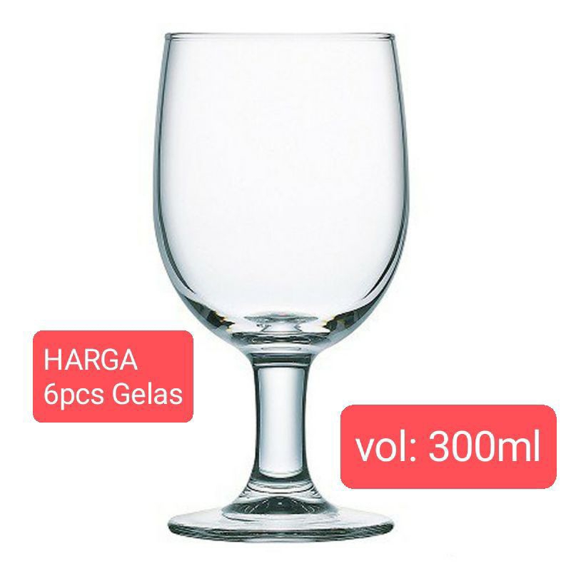 [6 ชิ้น] GOBLET RED WINE Glass 300ml/ Goblet Cup Glass/ Stem Wine Glass GOBLET COLORADO