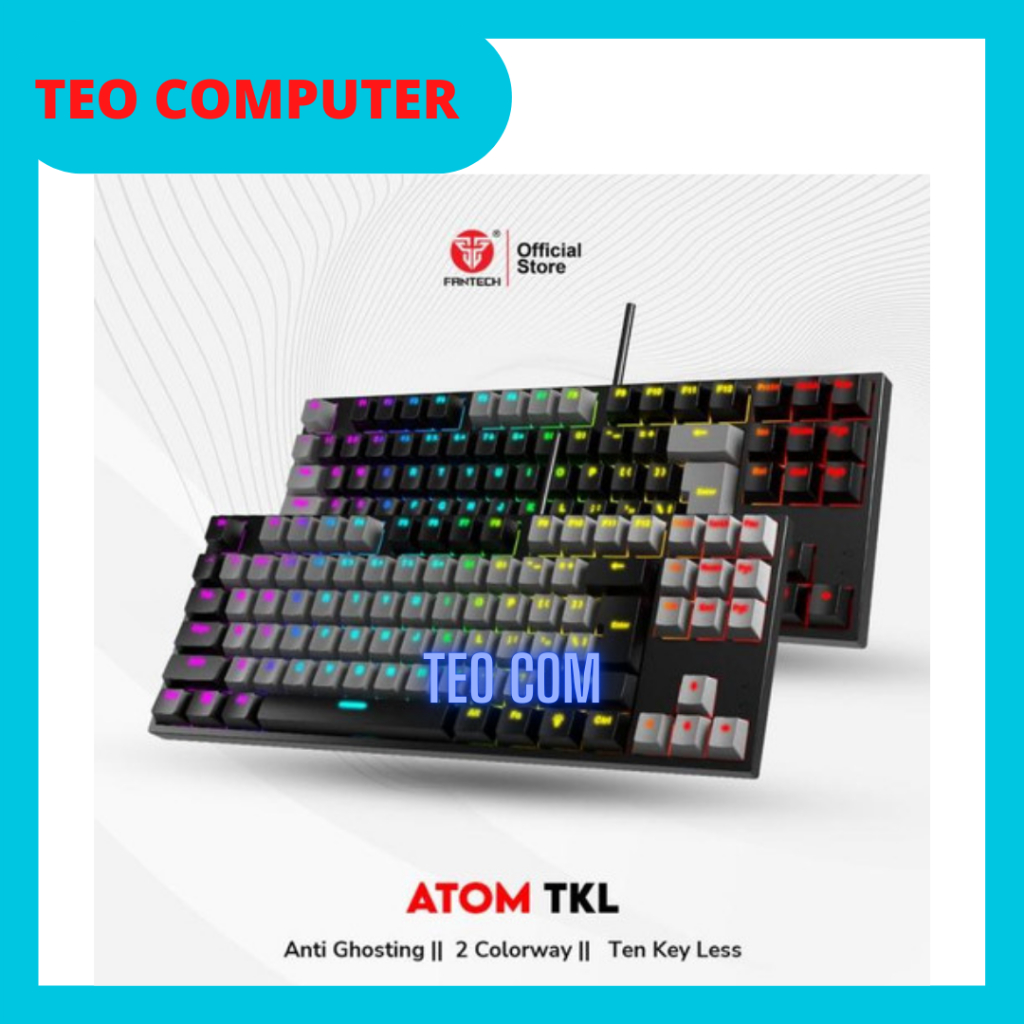 คีย์บอร์ด Fantech MESSICAL MK876 ATOM TKL RGB GAMING KEYBOARD 87 คีย์สวิตช์สีน้ําเงิน