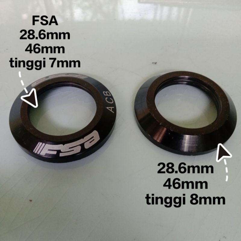 FSA ชุดหูฟังโลหะผสม ถ้วยพร้อมฝาปิดส้อมสีดํา 28.6 มม. / 46 มม.
