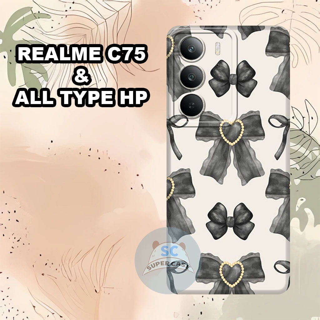 เคสโทรศัพท์ HP Q7 สําหรับ REALME C75 ใหม่ล่าสุด 2024 | ริบบิ้น MOTIF | ปลอกยางยืดหยุ่น